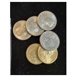 6 DOLLAR COINS: (4) 1979 SUSAN B. ANTHONY