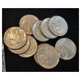 (10) ASSORTED BUFFALO NICKELS