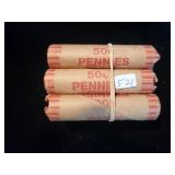 5 ROLLS OF WHEAT CENTS