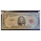 SERIES 1963 $5 RED SEAL $5 (NICE CONDITION)
