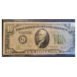 1928-C LIGHT GREEN SEAL $10