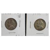 1944 S & 1945 WAR NICKELS