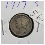 1917 S MERCURY DIME