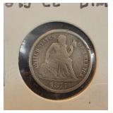 1875-CC SEATED LIBERTY DIME