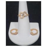 14K GOLD LEVIAN DOUBLE HEART RING AND