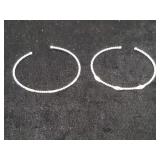(2) 14K WHITE GOLD BUJUKAN BANGLE BRACELETS -