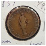 1837 BANK OF LOWER CANADA 1 SOU