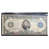 1914 LARGE SIZE $5 FEDERAL RESERVE NOTE
