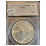 1881-S MORGAN SILVER DOLLAR - DOUBLE DATE/PL -