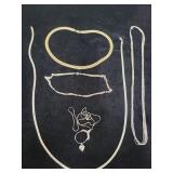 5 STERLING SILVER NECKLACES - **THE HEART