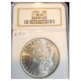 1889 MORGAN SILVER DOLLAR - NGC GRADED: MS64