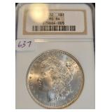 1882 MORGAN SILVER DOLLAR - NGC GRADED: MS64