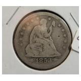 1953-O SEATED LIBERTY QUARTER