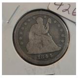 1844-O SEATED LIBERTY QUARTER