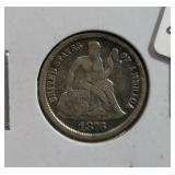 1876-CC SEATED LIBERTY DIME