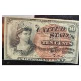 4TH ISSUE FRACTIONAL CURRENCY 10 CENT SMALL SEAL/