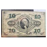 3RD ISSUE FRACTIONAL CURRENCY 10 CENT GREEN