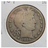1909 BARBER HALF DOLLAR