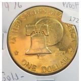 1976 PROOF IKE DOLLAR - GOLD-PLATED