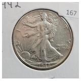1942 WALKING LIBERTY HALF DOLLAR