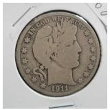 1911-S BARBER HALF DOLLAR