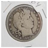 1908-D BARBER HALF DOLLAR