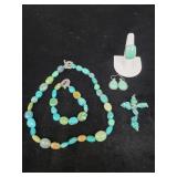 5 PCS. BLUE STONE/TURQUOISE JEWELRY -