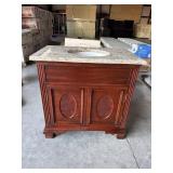 BATHROOM VANITY WITH COUNTER TOP SOME DAMAGE