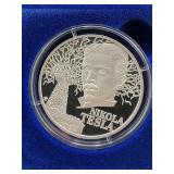 2020 NIUE ISLAND 1 OZ SILVER ROUND - NIKOLA TESLA
