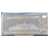 4 TROY OZ SILVER "$100 SILVER BAR" WITH COA