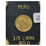 1965 - 1/5 LIBRA GOLD COIN FROM PERU
