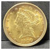 1900 $5 GOLD COIN