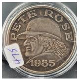 1985 PETE ROSE 1 OZ SILVER ROUND