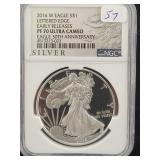 2016-W SILVER EAGLE - LETTERED EDGE - EARLY
