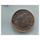 1883 LIBERTY "V" NICKEL - **NO CENTS**