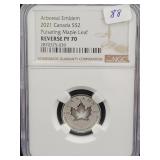 2021 CANADA SILVER $2 COIN - ARBOREAL EMBLEM -