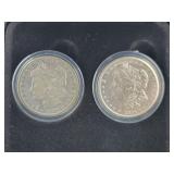 2 MORGAN SILVER DOLLAR SET - 1878, 1921-S MORGAN
