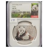 2015 CHINA S10Y PANDA - NGC: MS 70 - 1 OZ SILVER