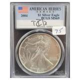 2004 SILVER EAGLE - AMERICAN HEROES SERIES -