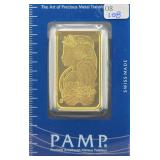 PAMP 1 OZ FINE GOLD INGOT - 999.9 - SUISSE
