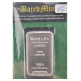 BAIRD MINT 1 OZ FINE RHODIUM INGOT - 999.0 -