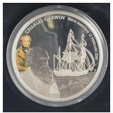 2009 PERTH MINT CHARLES DARWIN 200TH BDAY 1 OZ