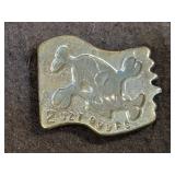 JOLLY ROGER SILVER BAR 62.2 GRAMS .999 FINE SILVER