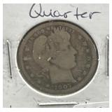 1907-O BARBER QUARTER