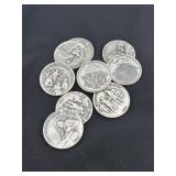 (10) DANBURY MINT HISTORY STERLING SILVER ROUNDS