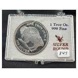 (1) 1 OZ BUFFALO SILVER ROUND (CASE IS CRACKED)
