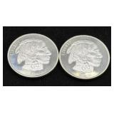 (2) BUFFALO 1 OZ SILVER ROUNDS