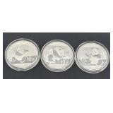 (3) CHINA PANDA 30 GM SILVER ROUNDS