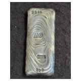 LHB SILVER RIPPLE BLOCK 58 GR .999 FINE SILVER