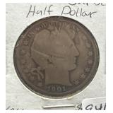 1901 BARBER HALF DOLLAR